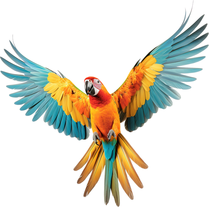 Parrot in flight